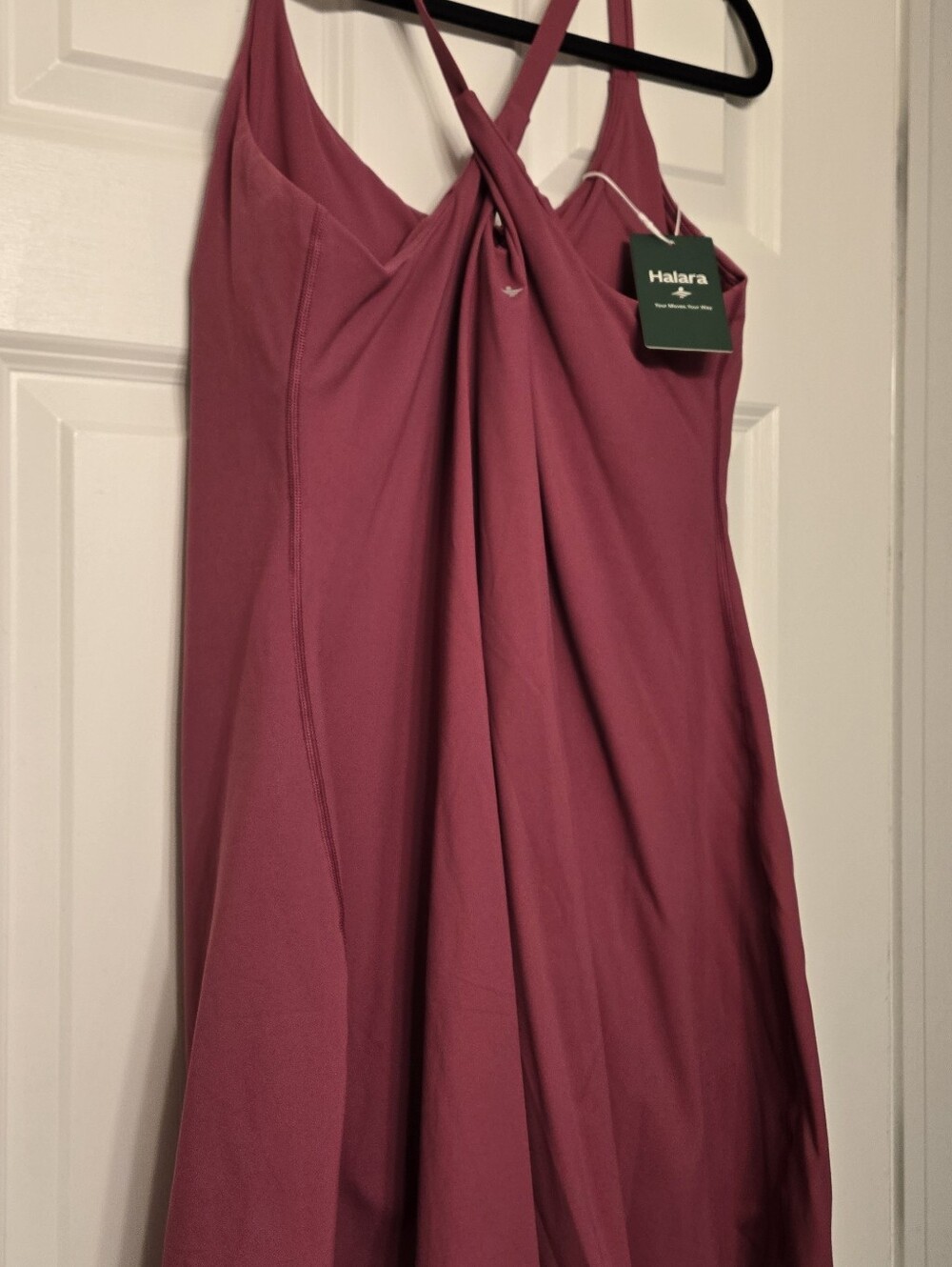 HALARA Rose Pink A-Line Skirt with Twisted Front Detail
